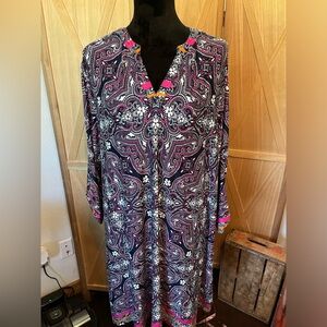 Pink, white, and black dress